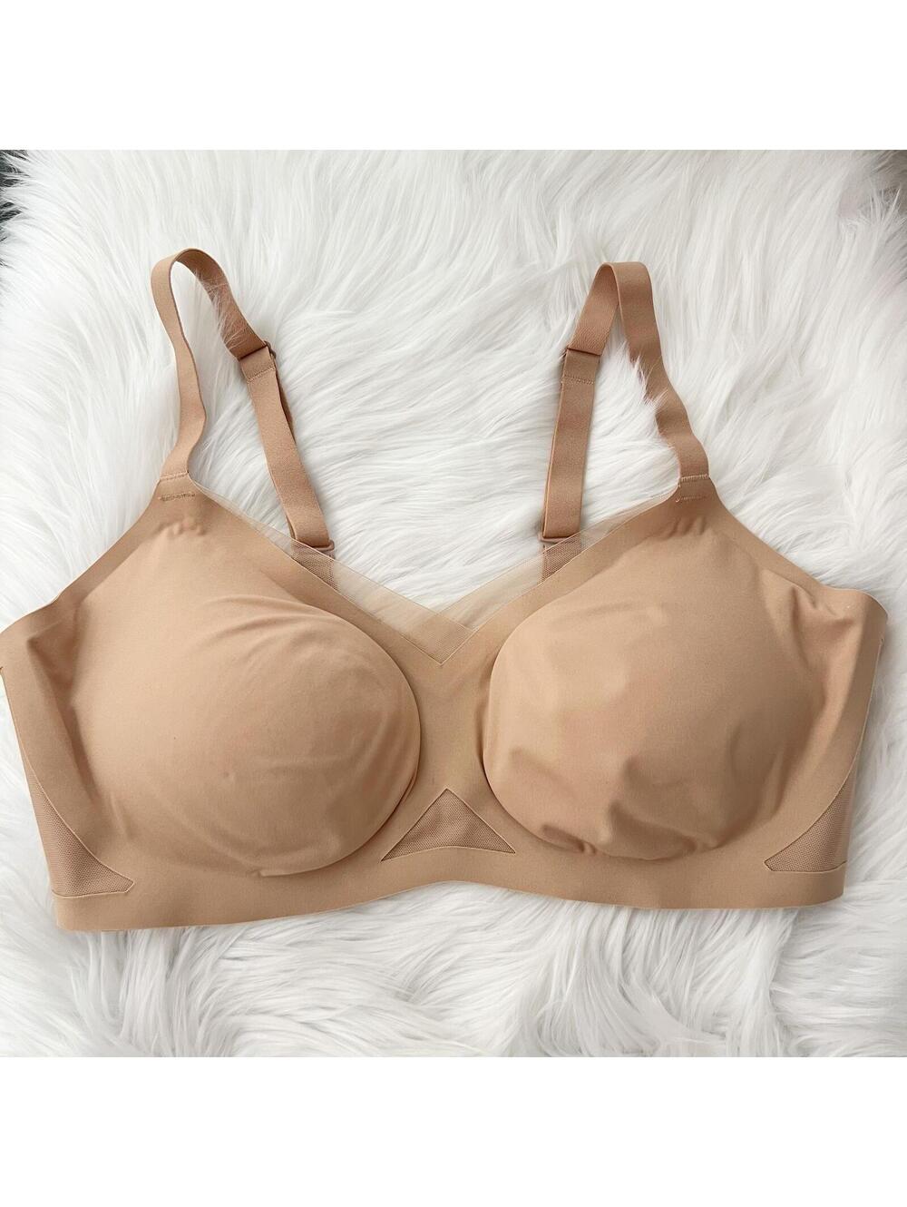 Honeylove CrossOver Wireless Bra Beige Nude Padded Mesh L 38B/C LWBR0302V3 - Picture 1 of 3